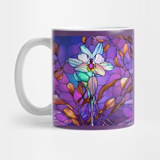 Stained Glass Orchid Flower Mug